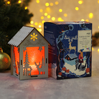 Подвеска световая "Домик с Оленем", 11х15х8 см, 1 LED, бат.(в комп), красное окно, Т/БЕЛЫЙ - Фото 4