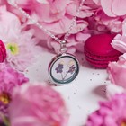 Кулон из стекла «Венеция» круг, ромашка, цвет бело-жёлтый в серебре, 50 см - Фото 3