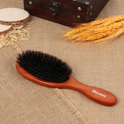 Расчёска-щётка массажная, цвет «тёмное дерево»