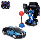 Робот радиоуправляемый «Автобот-боксёр», трансформируется, спорткар, с аккумулятором, заряд от USB - Фото 1