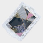 Поднос пластиковый прямоугольный «Ажурная кайма», 35×24×2 см, цвет МИКС - фото 4256596