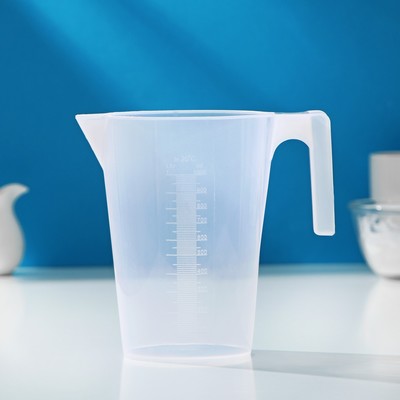 Кувшин мерный Доляна, 1 л, пластик, прозрачный