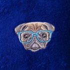 Халат махровый детский Стильный мопс, размер 36, цвет синий, 340 г/м² хл. 100% с AIRO - Фото 6