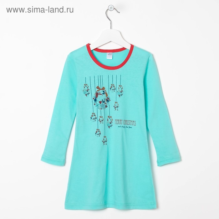 Сорочка для девочки, цвет мятный, рост 104-110 см (30) - Фото 1