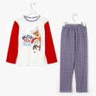 Пижама для мальчика, цвет красная клетка, рост 110-116 см (32) - Фото 1