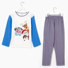 Пижама для мальчика, цвет голубая клетка, рост 146-152 см (42) - Фото 1