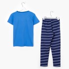 Пижама для мальчика, цвет голубая полоска, рост 110-116 см (32) - Фото 5