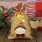 Мешок для подарков «Снеговик», ёлка со звездой, на завязках - Фото 1