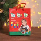 Новогодний шар под раскраску "Пингвин в шапочке" с подвесом, d=5,5 см, краска 3 цвета по 2 мл, кисть - Фото 3