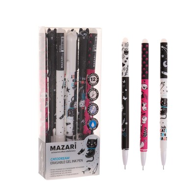 Ручка гелевая со стираемыми чернилами Mazari Catodream, пишущий узел 0.5 мм, чернила синие, корпус МИКС