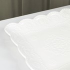 Тарелка фарфоровая квадратная Доляна «Сьюзен», 20×20 см, цвет белый - фото 4669944
