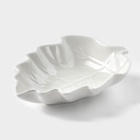 Соусник «Лиственник», 14×10×3 см, керамика, белый - Фото 2