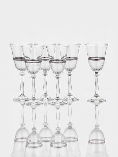 Набор бокалов для вина из хрустального стекла «Анжела», 250 мл, 6 шт.