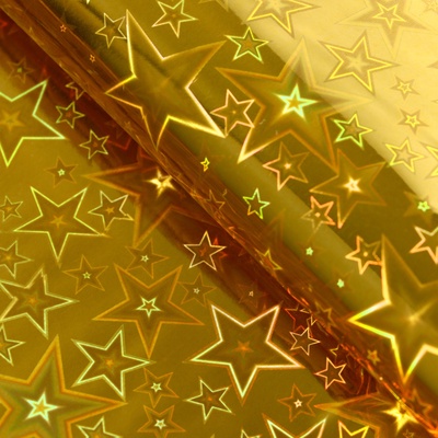 Бумага голографическая «Звездопад», ярко-жёлтая, 70×100 см