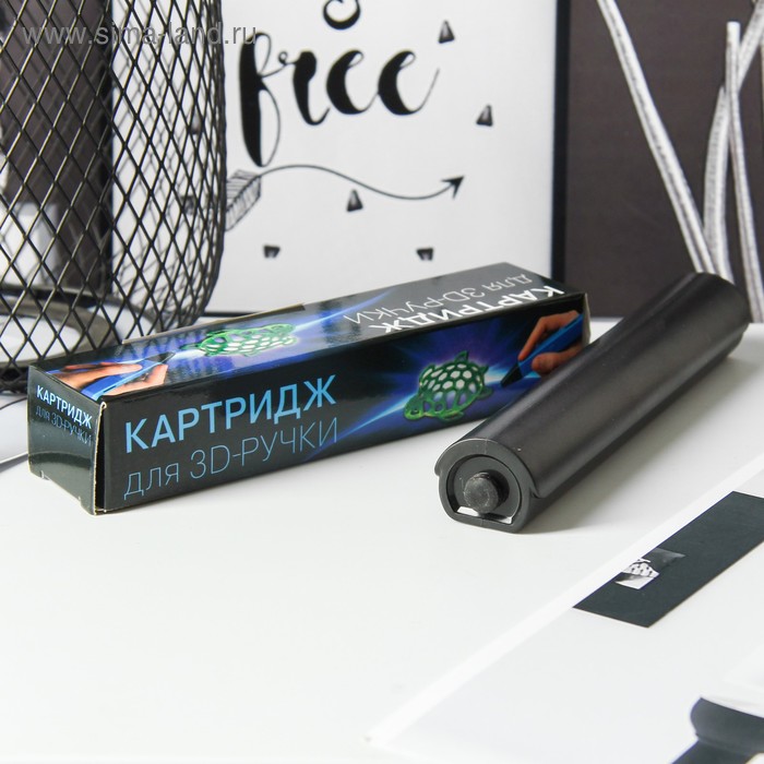 Картридж сменный жидкого пластика для 3D ручки, красный полупрозр, светится в темноте - Фото 1
