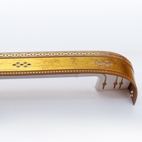 Карниз трёхрядный «Ультракомпакт. Ромб», 360 см, с декоративной планкой 7 см, золото/антик