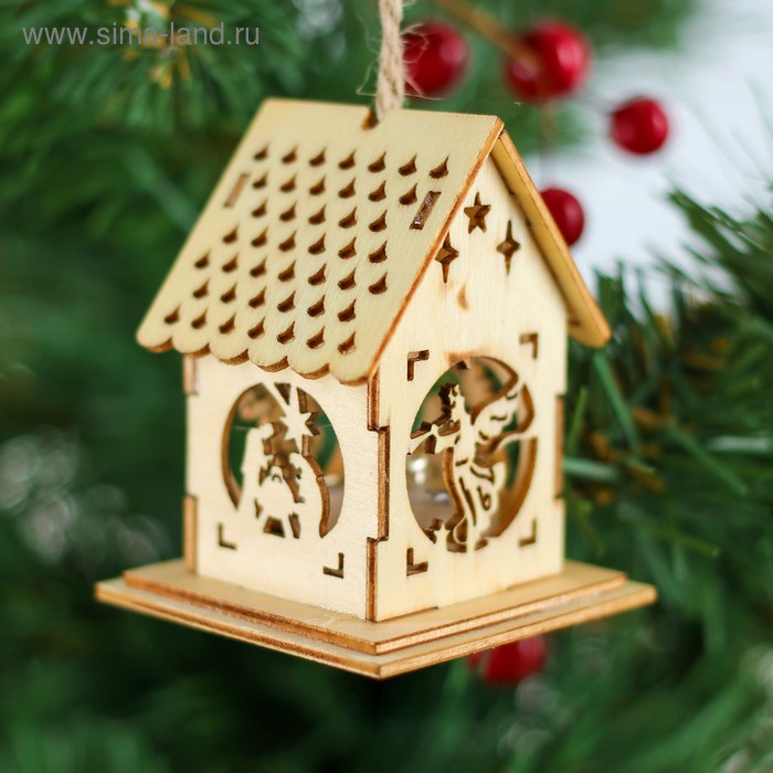 Елочная игрушка с подсветкой «Волшебный ангел», мини, батарейки в комплекте - Фото 1