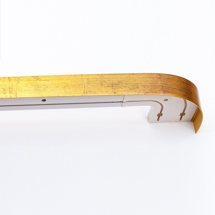 Карниз двухрядный «Ультракомпакт. Стандарт», 320 см, с декоративной планкой, цвет золото