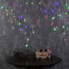 Гирлянда «Бахрома» 3 × 0.5 м с насадками «Ёлки и снежинки», IP20, прозрачная нить, 80 LED, свечение мульти (RG/RB), мигание, 220 В - Фото 1