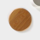 Чайная пара с ложкой BellaTenero, 3 предмета: чашка 220 мл, керамика, ложка, деревянное блюдце, белая - Фото 6