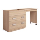 Комод - стол трансформер, 3 ящика, 510×800(1500)х750 мм, цвет дуб сонома 3977688