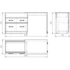 Комод - стол трансформер, 3 ящика, 510×800(1500)х750 мм, цвет дуб сонома 3977688
