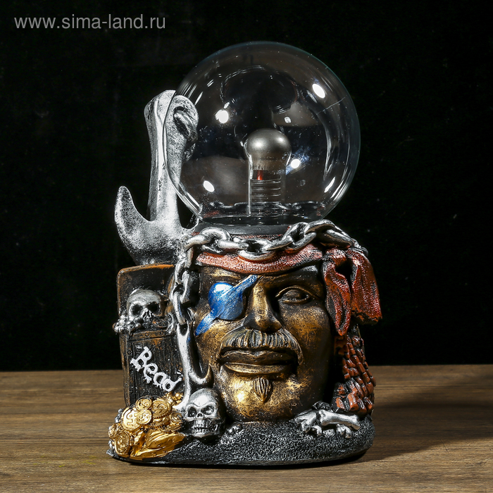 Плазменный шар полистоун "Пират Меткий Джек" 21,5х14х11,5 см - Фото 1