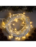 Гирлянда «Нить» 10 м, IP44, УМС, белая нить, 100 LED, свечение тёплое белое, 220 В 3584086 - фото 319933266