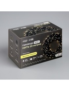 Гирлянда «Нить» 10 м, IP44, УМС, тёмная нить, 100 LED, свечение тёплое белое, мерцание белым, 220 В 3584089 - фото 319933284