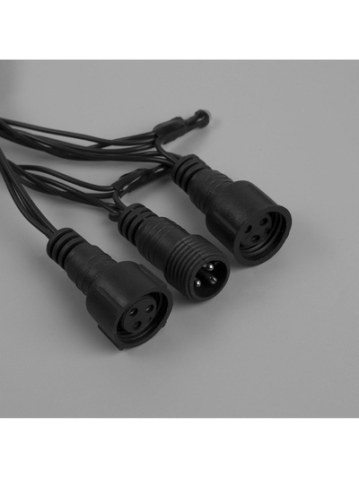 Гирлянда «Нить» 10 м, IP44, УМС, тёмная нить, 100 LED, свечение синее, мерцание белым, 220 В