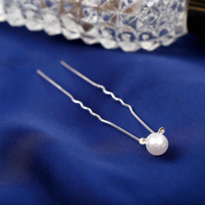 Шпилька для волос «Бусинка», стразы, 0.8×6 см, МИКС - Фото 1