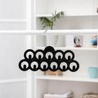 Плечики для ремней и галстуков Доляна, 11 крючков, флокированное покрытие, 30,5×20,5 см, цвет чёрный - Фото 1