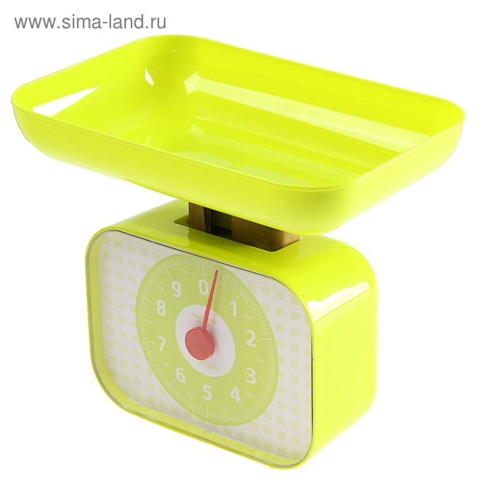 Весы кухонные Luazon LVKM-1001, механические, до 10 кг, чаша 1200 мл, зелёные - Фото 1