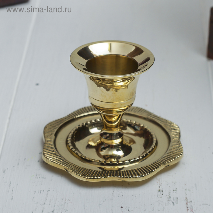 Подсвечник «Эхо», на 1 свечу, 7×7×5 см, латунь - Фото 1