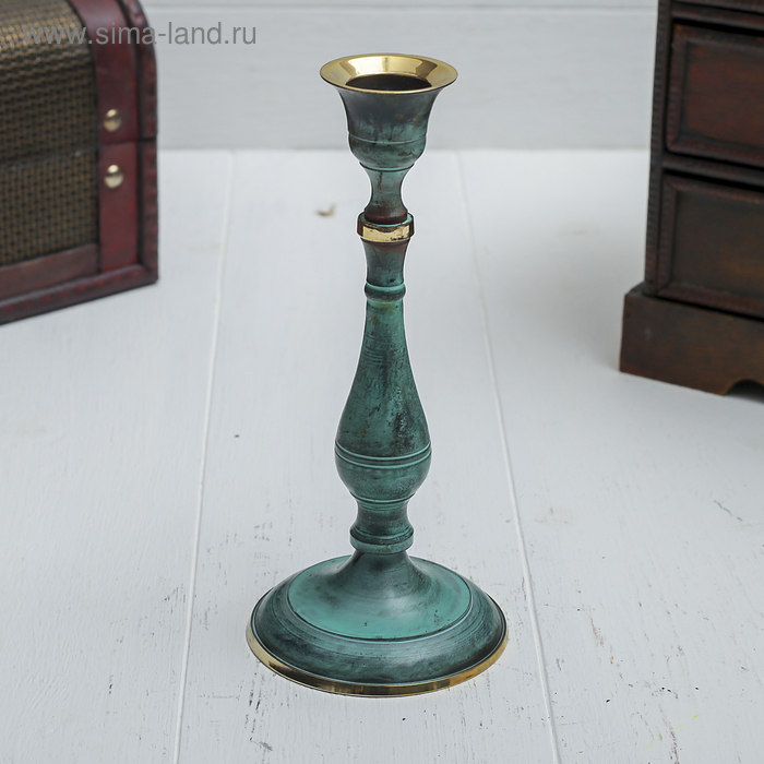 Подсвечник под старину «Надежда», 7.5×7.5×17 см, латунь - Фото 1