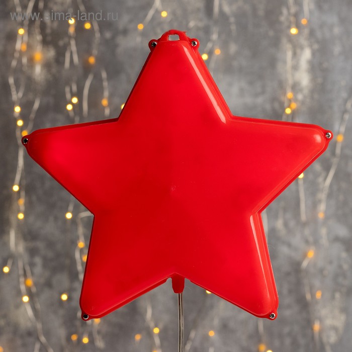 Фигура "Звезда красная ёлочная", 20Х20 см, пластик, 3 метра провод, КРАСНЫЙ - Фото 1