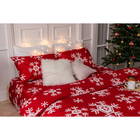 Постельное бельё «Экономь и Я» Новогодние снежинки 1,5 сп. 143×210 см, 150×210 см, 50×70 - 2 шт., микрофайбер, 75 г/м² - фото 52422629