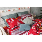 Постельное бельё «Экономь и Я» Новогодние узоры евро 200×210 см, 210×240 см, 50×70 см - 2 шт., микрофайбер, 75 г/м² - Фото 2