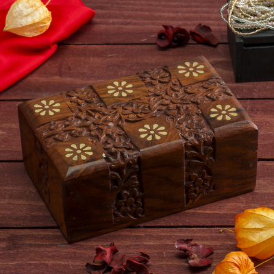 Шкатулка «Цветочки», 15×10×6 см, дерево