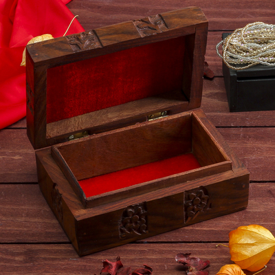 Шкатулка "Цветочки" дерево 15х10х6 см