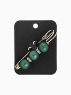 Булавка «Трио» 7 см, шар №14, матовый тёмно-зелёная в серебре  (артикул 3714510)  большой выбор товаров оптом и в розницу по низким ценам с доставкой