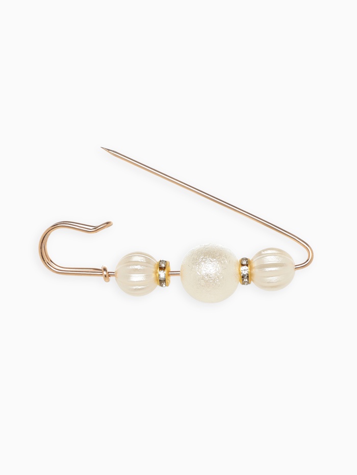 Булавка «Зефир» 7 см, белая в золоте - Фото 1