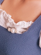 Булавка «Зефир» 7 см, белая в серебре - Фото 2