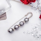 Булавка «Квартет» шар №12, 8 см, глянцевая, серая в серебре - Фото 5