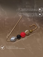 Булавка «Камешки большие» 8.5 см, цветная в золоте - Фото 5