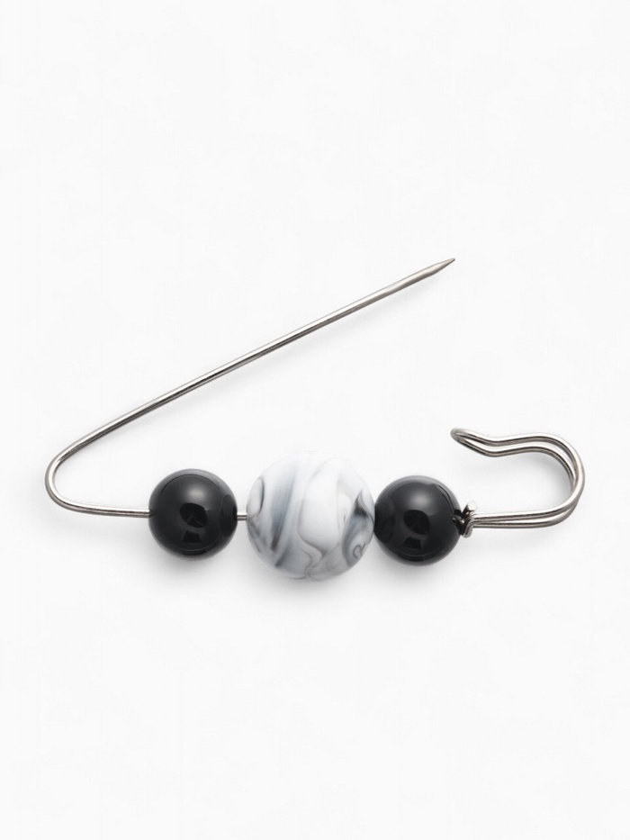 Булавка «Планеты» 8 см, чёрно-белая в серебре - Фото 1