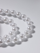 Бусы «Жемчужное» с расстёгивающимся элементом, стрекоза, шар №8.16, белые в золоте, L=50 см - Фото 6