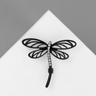 Брошь «Стрекоза» дарк, цвет чёрно-белый в чёрном металле - Фото 2