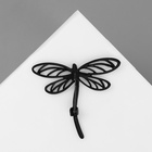 Брошь «Стрекоза» дарк, цвет чёрно-белый в чёрном металле - Фото 3