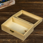 Шкатулка для росписи дерево со стеклом "Прямоугольная" 5,5х15х10 см (комплект 2 шт) - фото 27126652